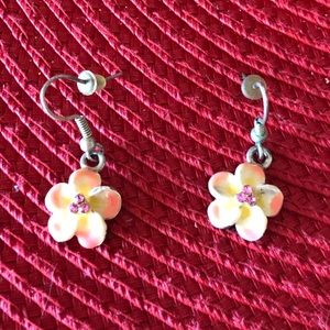 Two Pairs of Pierced Flower Earrings